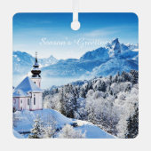 Winter scène aangepast  metalen ornament (Voorkant)