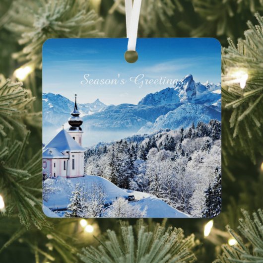 Winter scène aangepast  metalen ornament (Insitu)