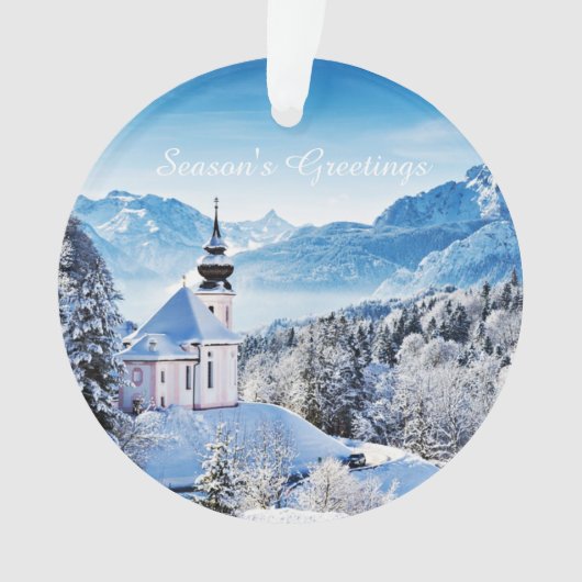 Winter Scène aangepast Ornament (voorkant)