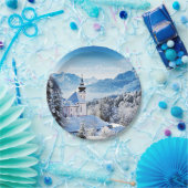 Winter Scène aangepast Papieren Bordje (Feest)