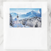 Winter Scène aangepast Rechthoekige Sticker (Tas)