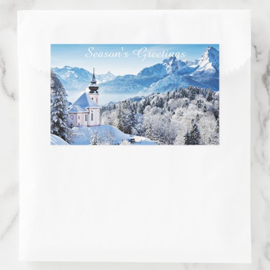 Winter Scène aangepast Rechthoekige Sticker (Tas)