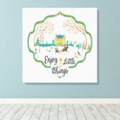 Winter Scene Art  Cozy Snow Landscape Canvas Print (Insitu (Houten vloer))