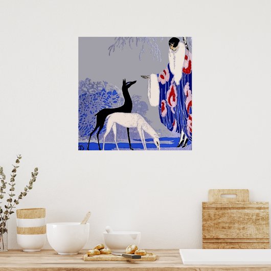 "Winter Scene" Art Deco van George Barbier Poster (Keuken)