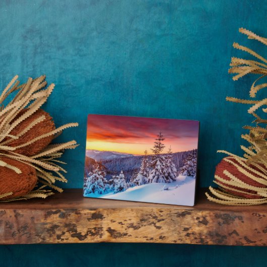 Winter Scene Art Decor Plaque Fotoplaat (Zijkant)