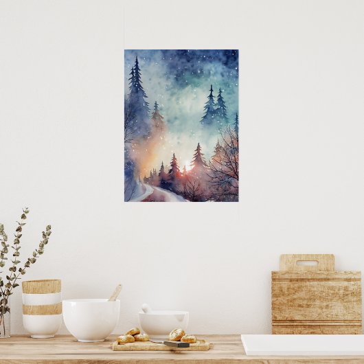 Winter Scene Art Poster (Keuken)