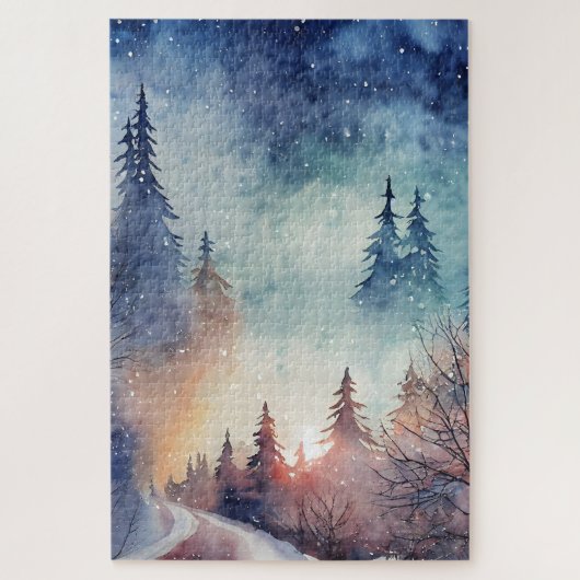 Winter Scene Art Puzzle Legpuzzel (Verticaal)