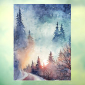 Winter Scene Art Window Cling Raamsticker (Vel 3)
