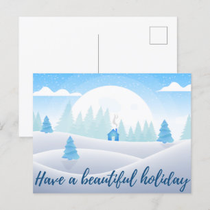 Winter Scene Beauful Holiday Briefkaart