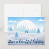 Winter Scene Beauful Holiday Briefkaart (Voorkant / Achterkant)