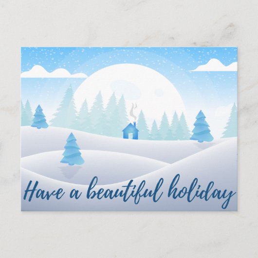 Winter Scene Beauful Holiday Briefkaart (Voorkant)