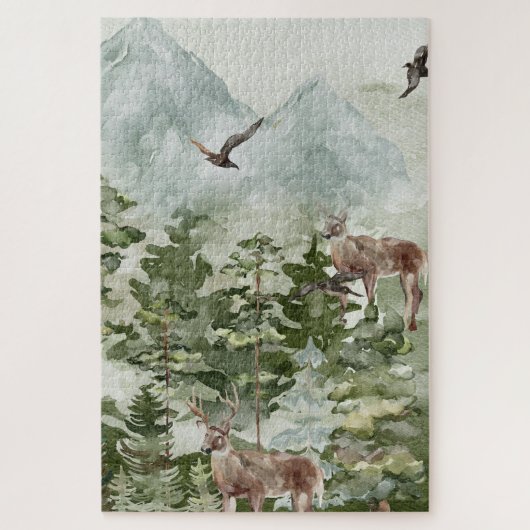 Winter Scène Bergen Herten Legpuzzel (Verticaal)