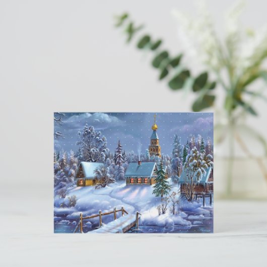 Winter Scene Briefkaart (Staand voorkant)
