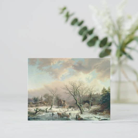 Winter Scene Briefkaart (Staand voorkant)