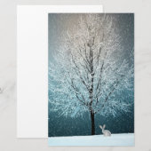 Winter Scene Briefpapier (Voorkant / Achterkant)