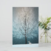 Winter Scene Briefpapier (Staand voorkant)