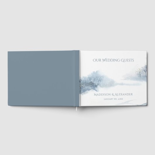 Winter Scene bruiloft Gastenboek (Volledig)