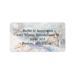 Winter Scene Business Return-adres Etiket