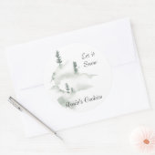 Winter Scene Business Ronde Sticker (Envelop)