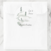 Winter Scene Business Ronde Sticker (Tas)