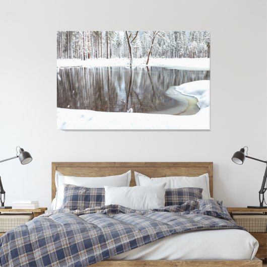 Winter Scene Canvas Afdruk (Insitu (Slaapkamer))