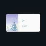 Winter Scene Christmas Goat Gift Label<br><div class="desc">Dit is mijn favoriet- Winter Scene Christmas-Goat Christmas Gift label om op je cadeaus te plakken - aanpasbare tekst,  zodat je het kunt veranderen als je wilt -</div>