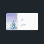 Winter Scene Christmas Goat Gift Label<br><div class="desc">Dit is mijn favoriet- Winter Scene Christmas-Goat Christmas Gift label om op je cadeaus te plakken - aanpasbare tekst,  zodat je het kunt veranderen als je wilt -</div>