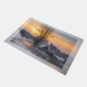 Winter scene custom Christmas Holiday Deurmat (Schuin)