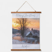 Winter scene custom Christmas Holiday Hangend Wandkleed (Voorkant)