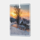 Winter scene custom Christmas Holiday Metalen Ornament (Voorkant links)