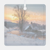 Winter scene custom Christmas Holiday Metalen Ornament (Voorkant)
