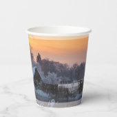 Winter scene custom Christmas Holiday Papieren Bekers (Achterkant)