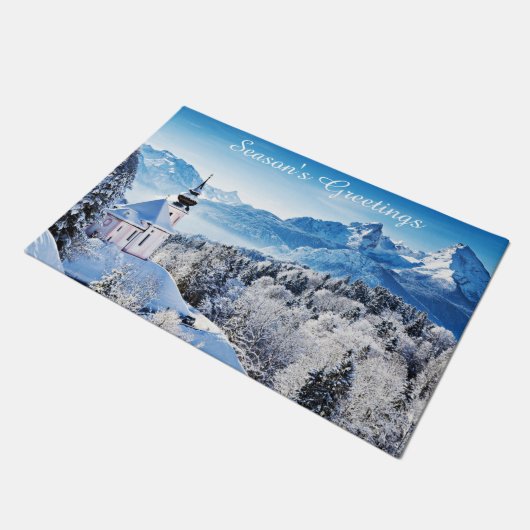 Winter scene custom deurmat (Schuin)