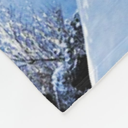 Winter scene custom  fleece deken (Hoek)