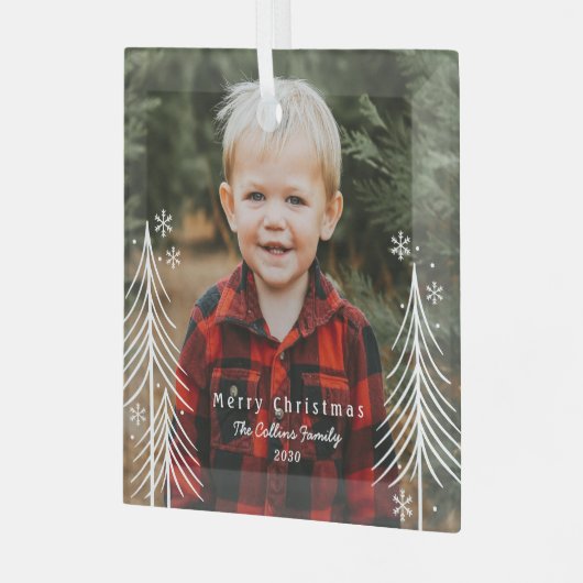 Winter Scene Custom Foto Kerst Ornament (Voorkant links)