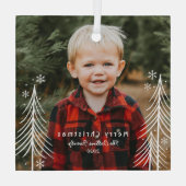 Winter Scene Custom Foto Kerst Ornament (Achterkant)