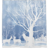 Winter Scene deer - Elk in de sneeuw Douchegordijn (Voorkant)