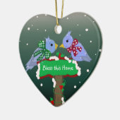 Winter Scene - Dit huis ontslaan Keramisch Ornament (Links)