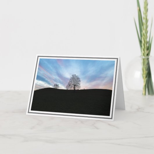 Winter Scene Dusk w/Bluish Skies, Treins & Horses Kaart (Voorkant)