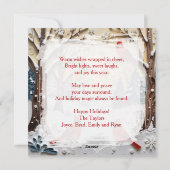 Winter Scene | Enchanted Forest & Cardinals Feestdagenkaart (Achterkant)