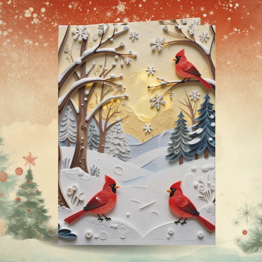 Winter Scene | Enchanted Forest & Cardinals Kaart