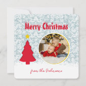 Winter Scene Familie Foto Kerstgroet Feestdagenkaart (Voorkant)