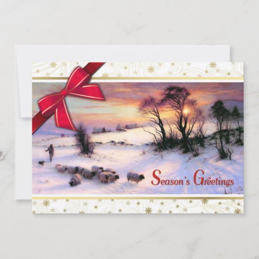 Winter Scene Fine Art Kaarten voor aangepast kerst (Voorkant)
