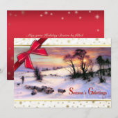 Winter Scene Fine Art Kaarten voor aangepast kerst (Voorkant / Achterkant)