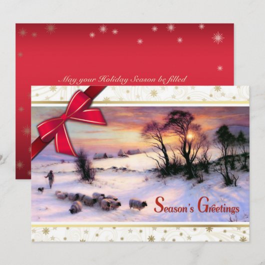 Winter Scene Fine Art Kaarten voor aangepast kerst (Voorkant / Achterkant)