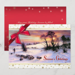 Winter Scene Fine Art Kaarten voor aangepast kerst