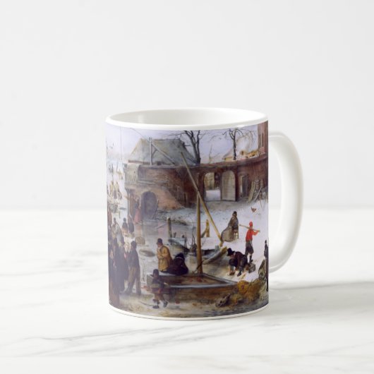 Winter Scene. Fine Art kerstcadeau Koffiemok (Voorkant rechts)