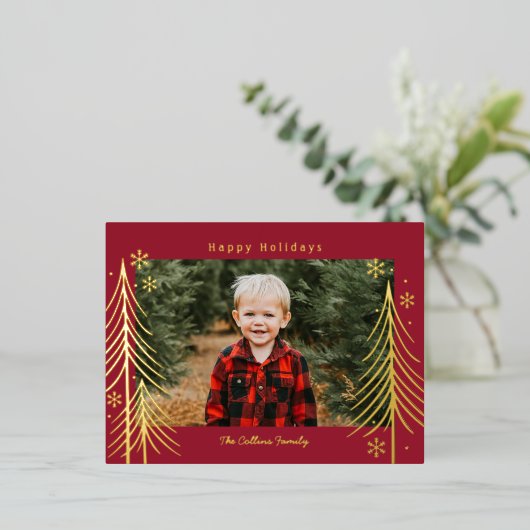 Winter Scene Folie Holiday Briefkaart Family Reuni (Staand Voorkant)