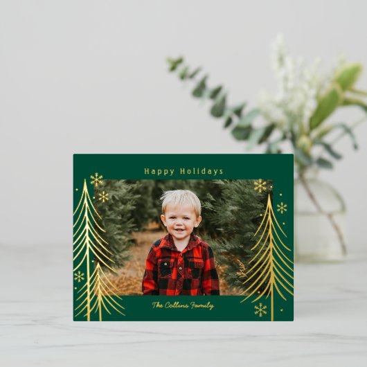 Winter Scene Folie Holiday Briefkaart Family Reuni (Staand Voorkant)