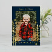 Winter Scene Folie Kerstkaart Christmas Card Folie Feestdagenkaart (Staand Voorkant)